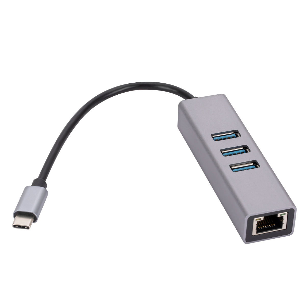 Type C to RJ45 Ethernet Adapter+3xUSB 3.0 Ports, Aluminum Alloy USB 3.0 to RJ45 Gigabit Ethernet LAN Network Convertor