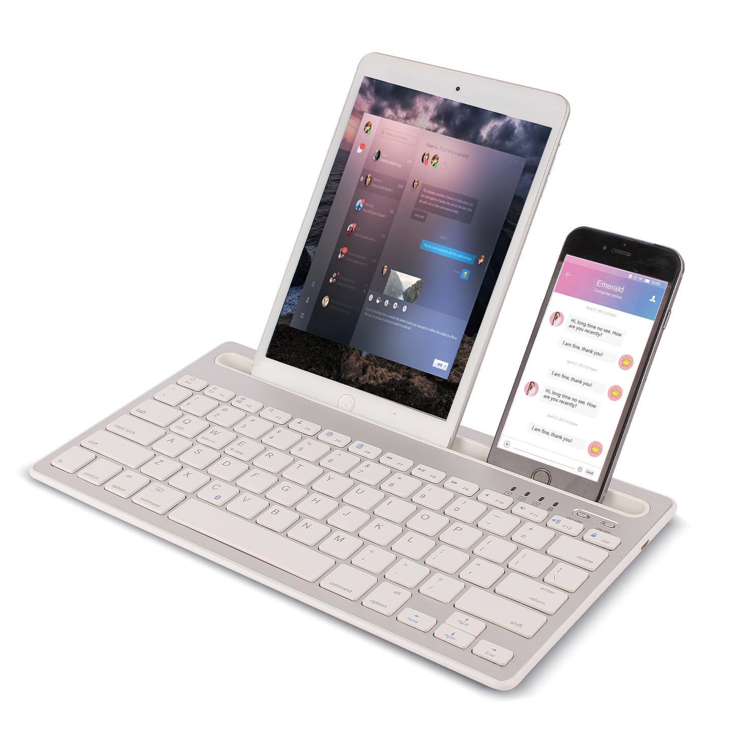 HM-04 Dual-Device Connection Bluetooth Keyboard for IOS Android Windows Phones/Tablets