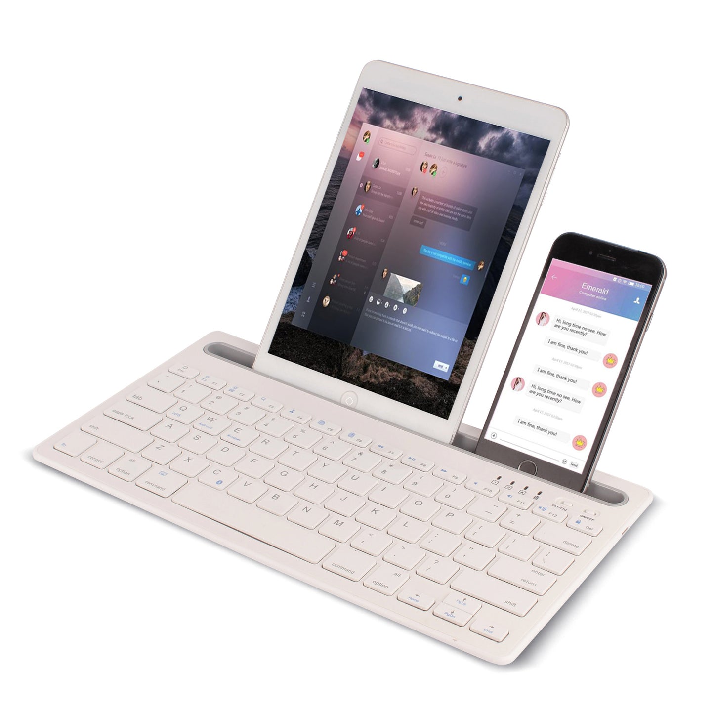 HM-04 Dual-Device Connection Bluetooth Keyboard for IOS Android Windows Phones/Tablets