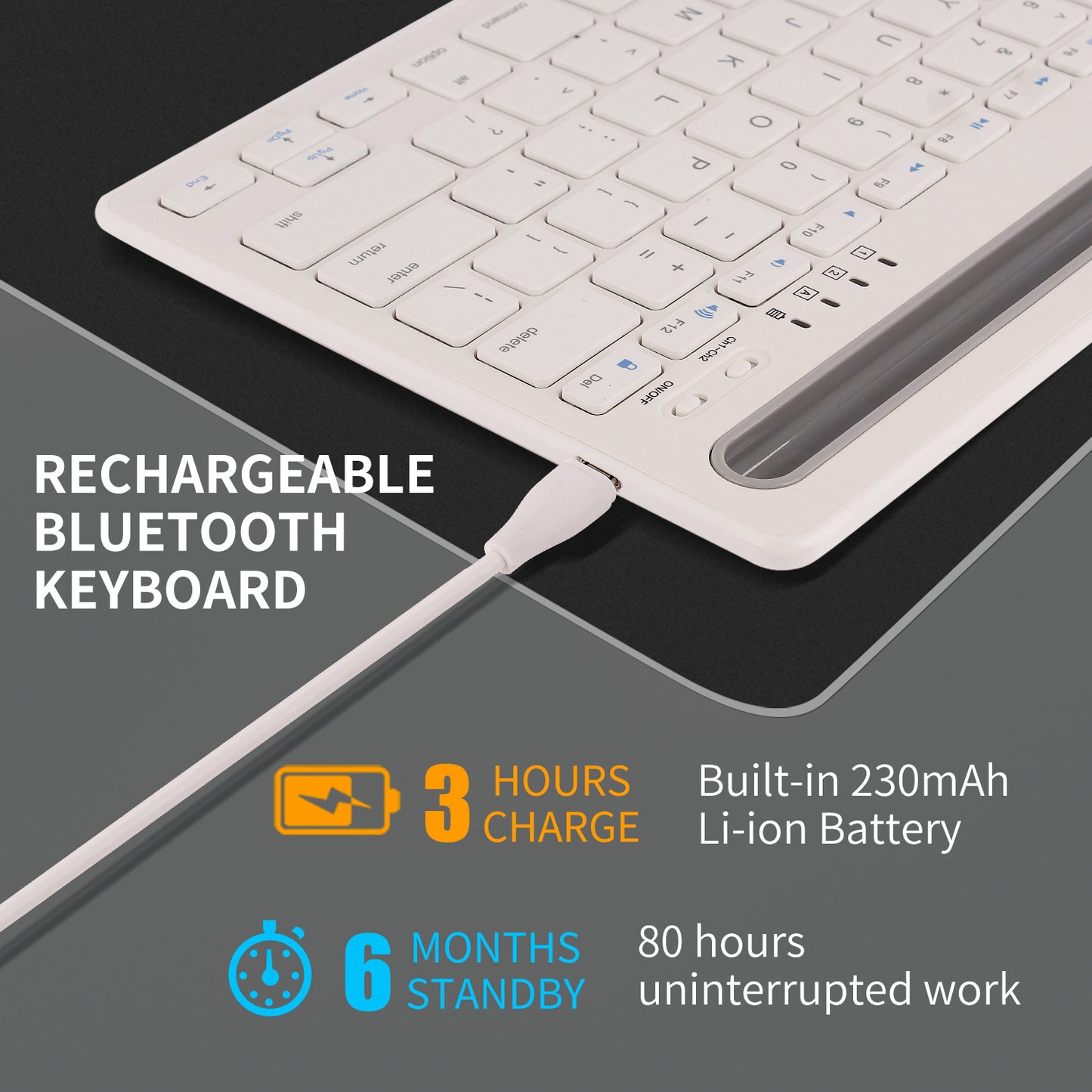HM-04 Dual-Device Connection Bluetooth Keyboard for IOS Android Windows Phones/Tablets