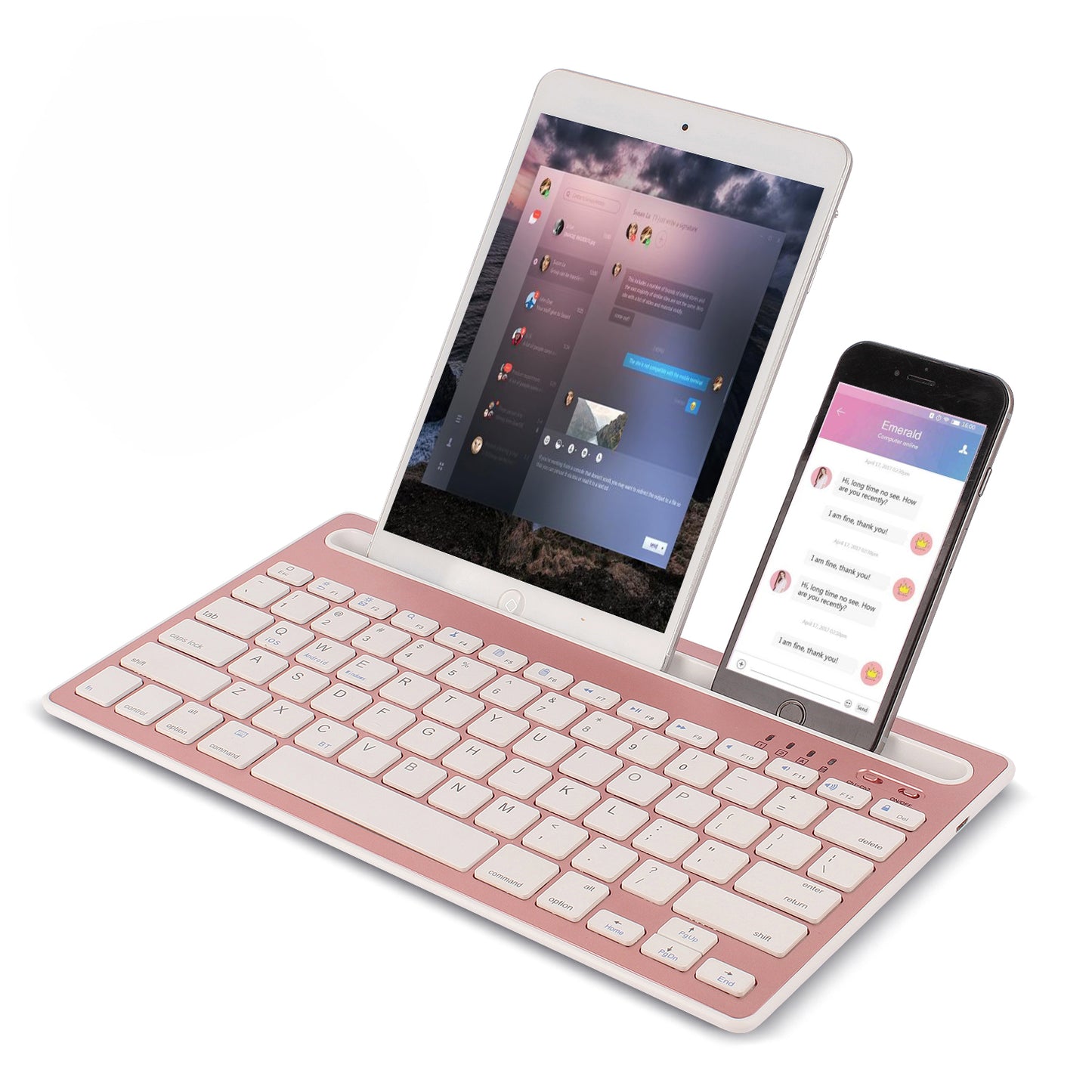 HM-04 Dual-Device Connection Bluetooth Keyboard for IOS Android Windows Phones/Tablets