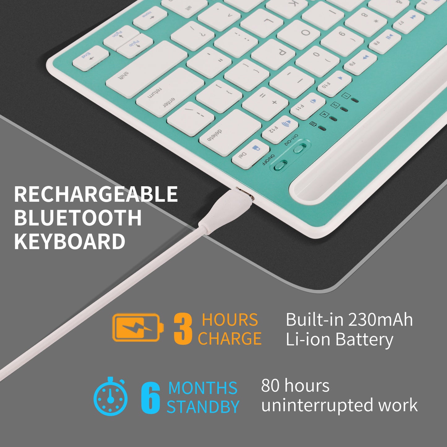 HM-04 Dual-Device Connection Bluetooth Keyboard for IOS Android Windows Phones/Tablets