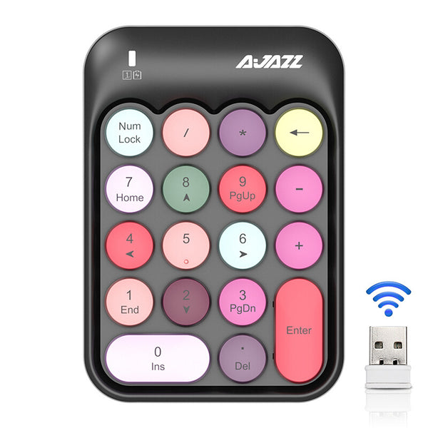 AJAZZ AK18 2.4G Wireless Numeric Keypad 18 Keys Round Keycaps Mini Numpad