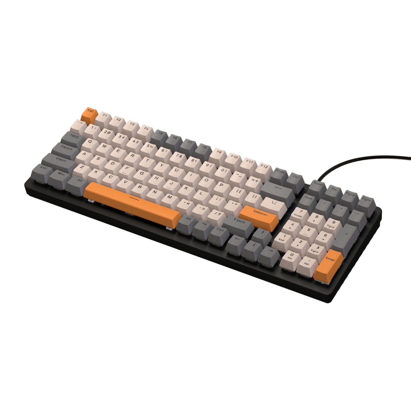 FREE WOLF K3 Mechanical Keyboard 100-Key Gaming Keyboard with Colorful Light Effects for Office Home Computers Laptops