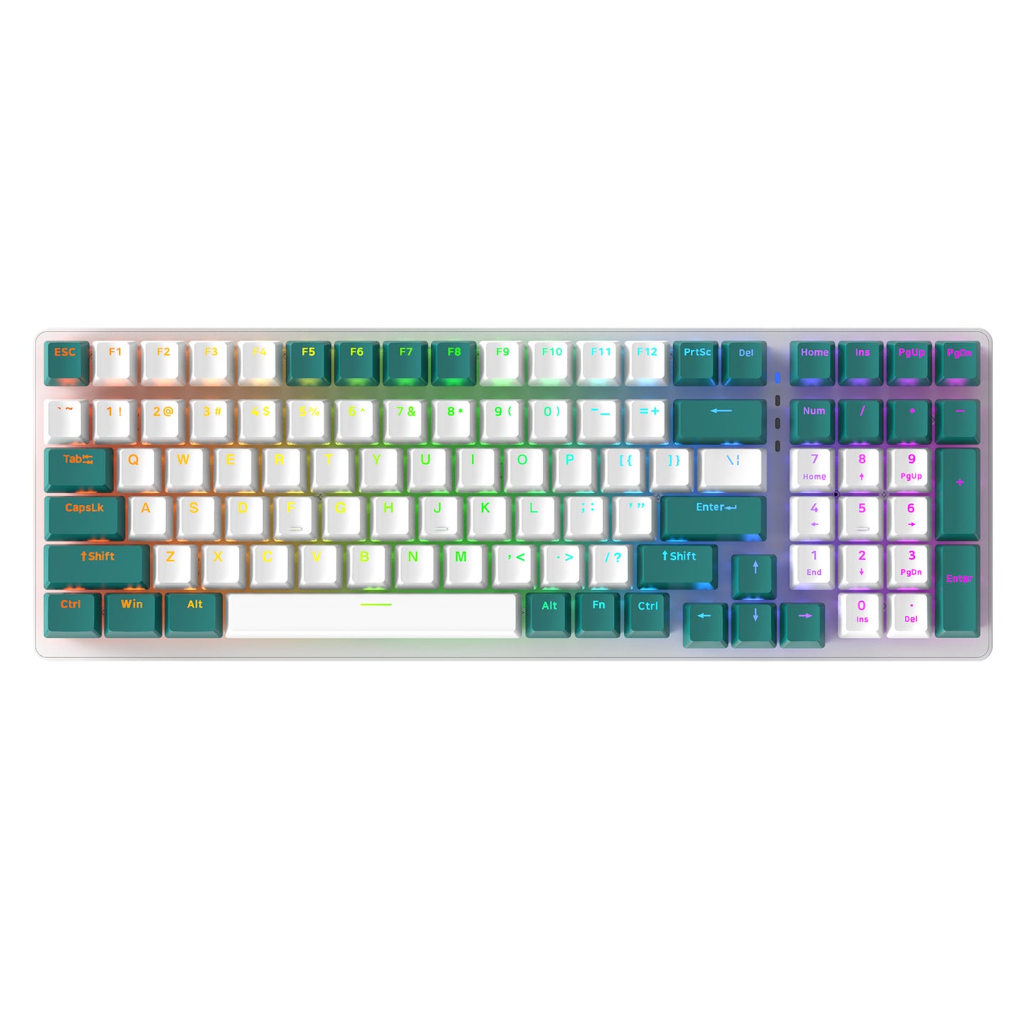 FREE WOLF K3 Mechanical Keyboard 100-Key Gaming Keyboard with Colorful Light Effects for Office Home Computers Laptops