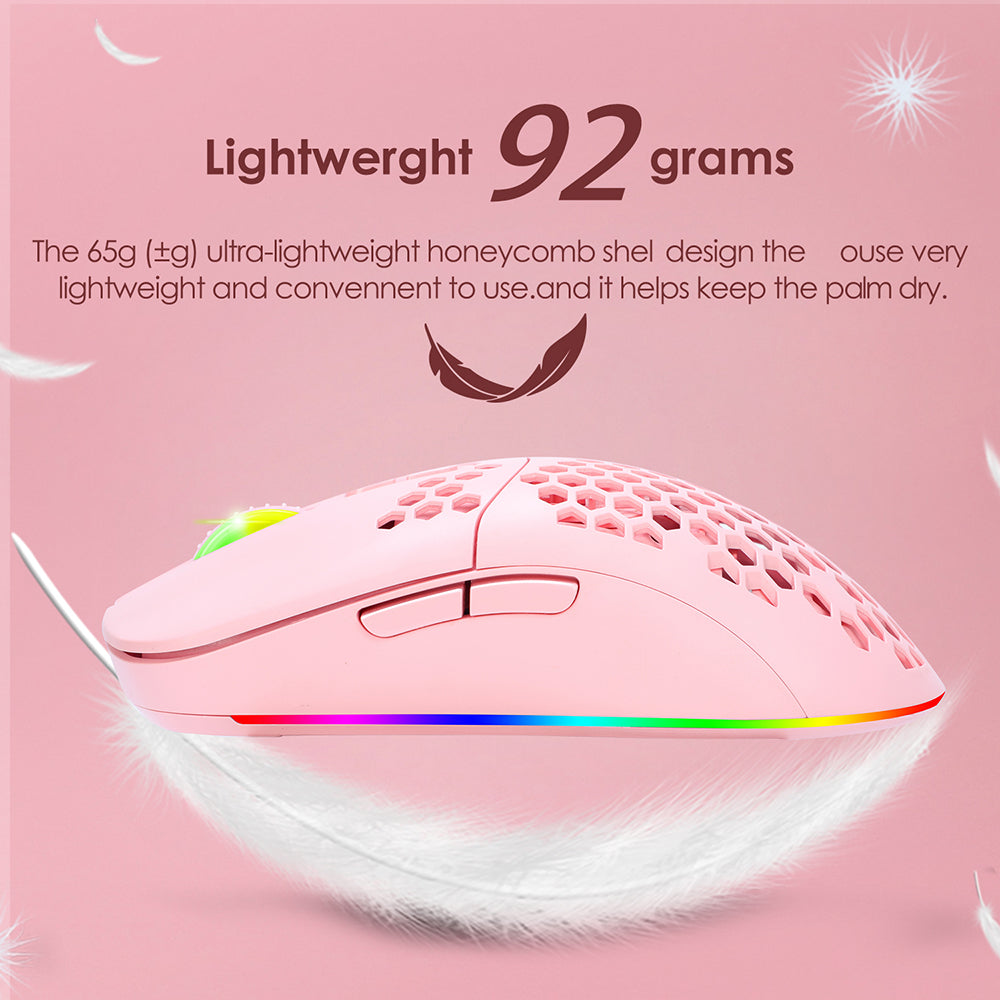 2.4G Bluetooth Dual Mode Honeycomb Shell Wireless Mouse with RGB Backlit for Laptop PC Computer