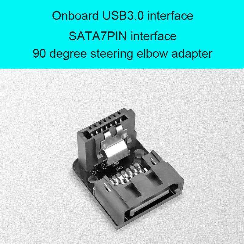 PH18A [Up Angle] 90 Degree SATA Adapter Desktop Computer Angle Adapter Motherboard 7 Pin Female to 7 Pin Male for SSD HDD