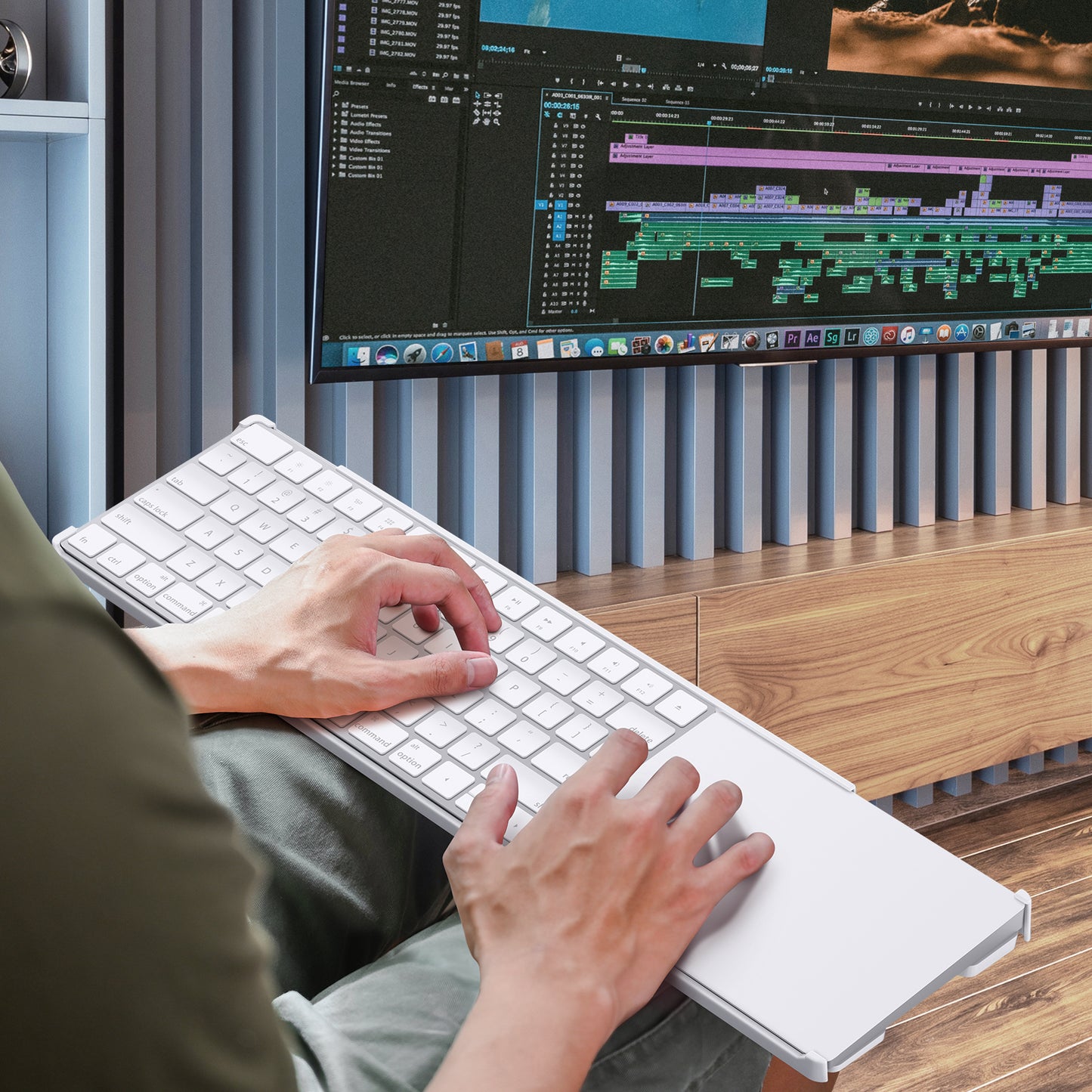 BESTAND For Apple Magic Trackpad 2 / 3 / Magic Keyboard 2 / 3 Adjustable Bracket Desktop Holder Stand