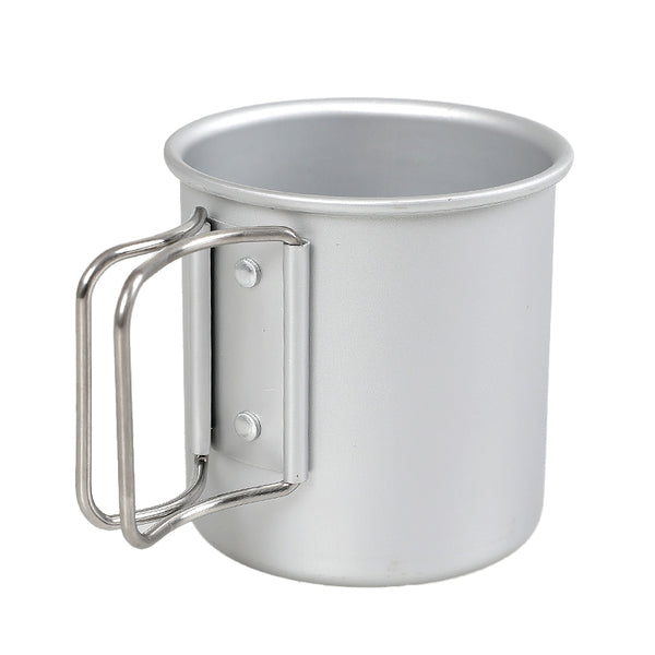 HK280 Portable Folding Mug Premium Aluminum Alloy Outdoor Camping Travel Cup with Handle Grip (BPA-free, No FDA Certificate)