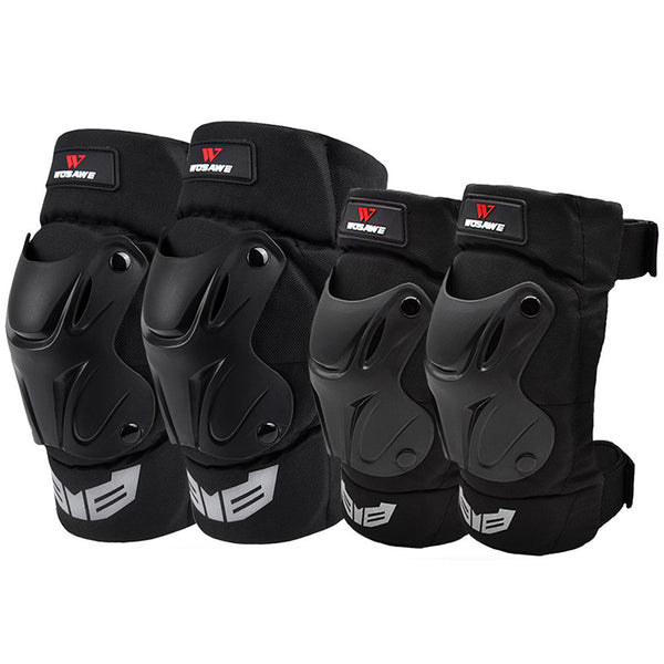 WOSAWE BC355+BC335 2 Pairs Motocross Knee Pads + Elbow Braces Motorcycle Racing MTB Elbow and Knee Protector