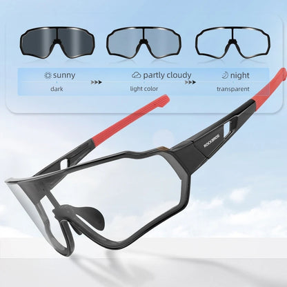 ROCKBROS 10161 Bike Riding Polarized / Photochromic Goggles Outdoor Anti-UV Windproof HD Glasses