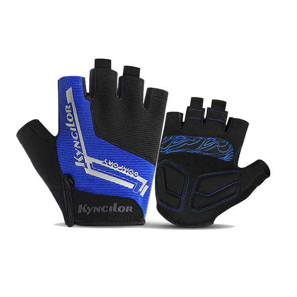 KYNCILOR A0027 1 Pair Anti-skid Breathable Cycling Gloves SBR+Fabric Bicycle Half Finger Gloves