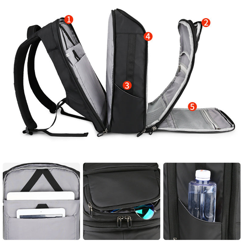 ML8018 Large Business Laptop Backpack Travel Rucksack Bag Water-Repellent Shoulders Bag with External USB Charging Port