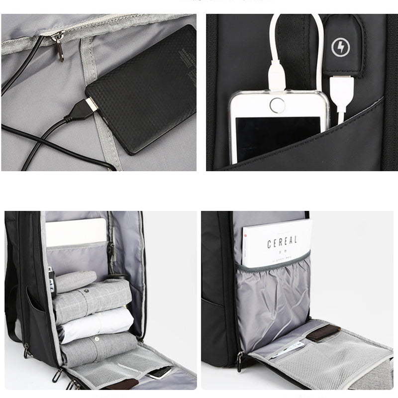 ML8018 Large Business Laptop Backpack Travel Rucksack Bag Water-Repellent Shoulders Bag with External USB Charging Port