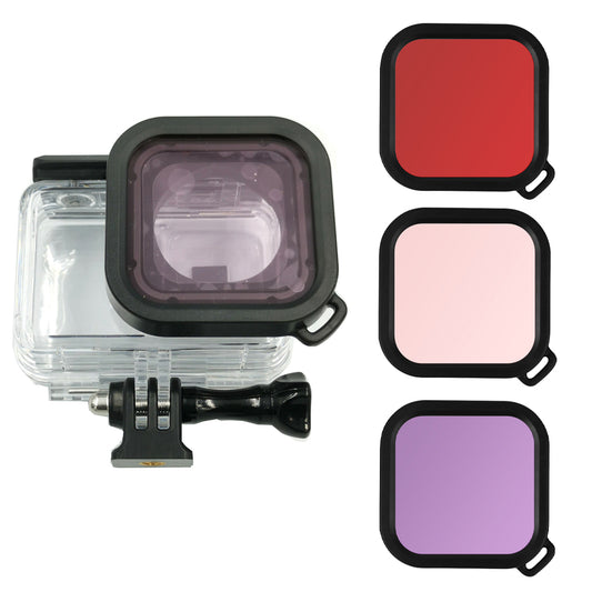 AI19 3Pcs/Set Red Pink Purple Lens Filters for Insta360 One R Waterproof Diving Case