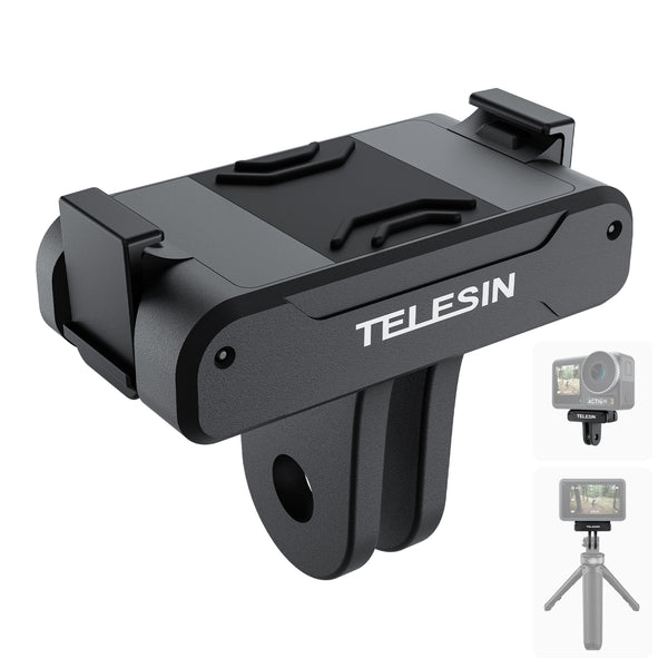 TELESIN OA-TPM-T04 For DJI Action 3 Nylon+Aluminium Alloy Magnetic Two Claw Camera Adapter
