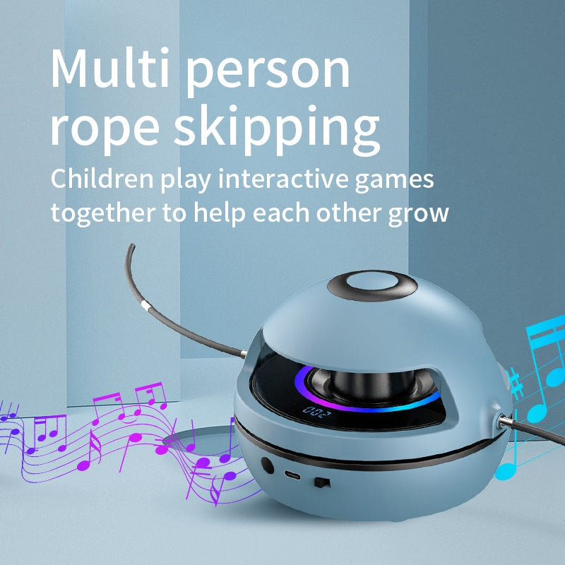 002 Automatic Electric Skipping Rope Machine LED Light Bluetooth Music Smart Electronic Counting Jump Rope Machine
