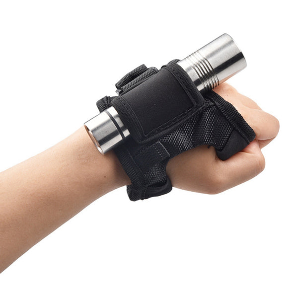 LUCKSTONE Diving Flashlight Glove Hands-Free Flashlight Holder for Snorkeling Fishing Universal Flashlight Wrist Holder (Elastic Type)