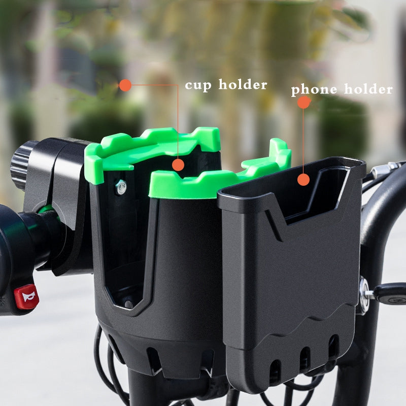 2-in-1 Bottle Cup Holder Cell Phone Holder Organizer Cycling Accessories for Bike Handlebar