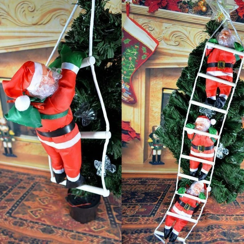2 Santa Claus Climbing Toy Ladder Climbing Ladder Christmas Tree Indoor Outdoor Hanging Ornament