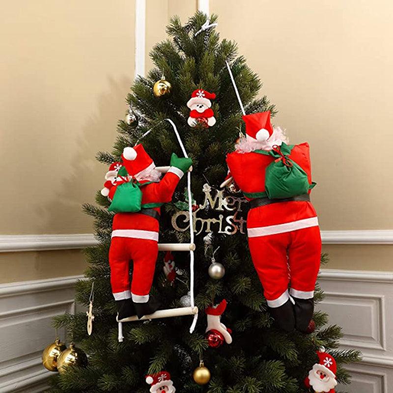 2 Santa Claus Climbing Toy Ladder Climbing Ladder Christmas Tree Indoor Outdoor Hanging Ornament