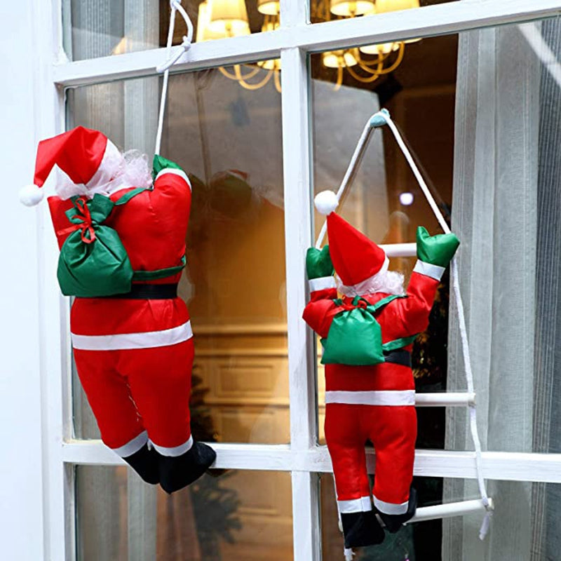 2 Santa Claus Climbing Toy Ladder Climbing Ladder Christmas Tree Indoor Outdoor Hanging Ornament