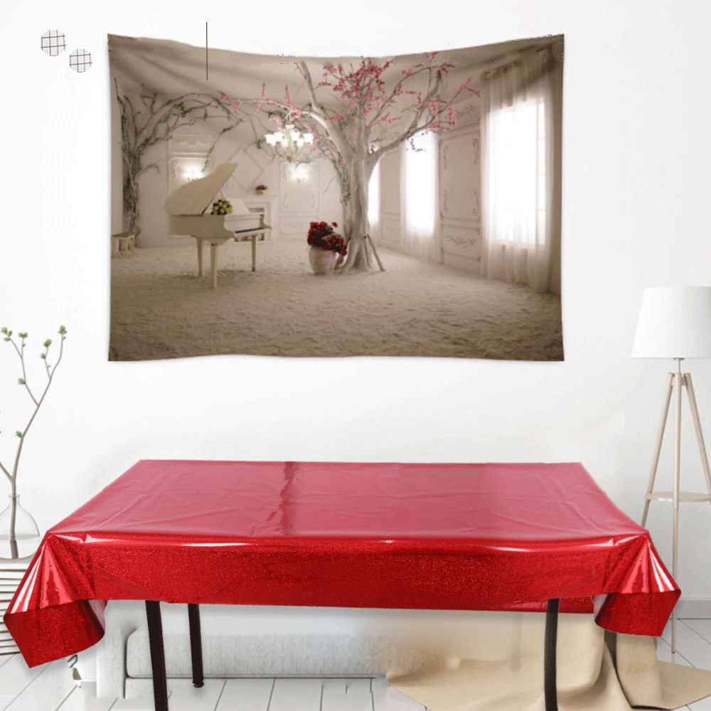 1*2.7m Laser Glitter Foil Rectangular Tablecloth for Birthday Wedding Baby Show Anniversary Christmas Party Decoration