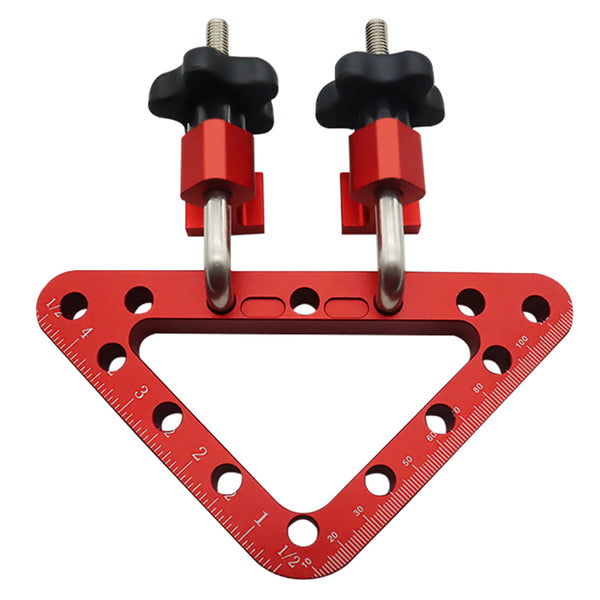45 / 90 Degree 120mm Aluminum Alloy Wood Splicing Positioning Fixture Triangle Ruler Woodworking Tool with 2 Fixing Clips