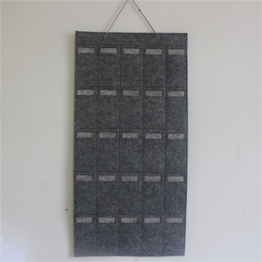 25 Slots Wall Hanging Felt Sunglasses Holder Bag Eyeglasses Storage Pouch Organizer, Style B