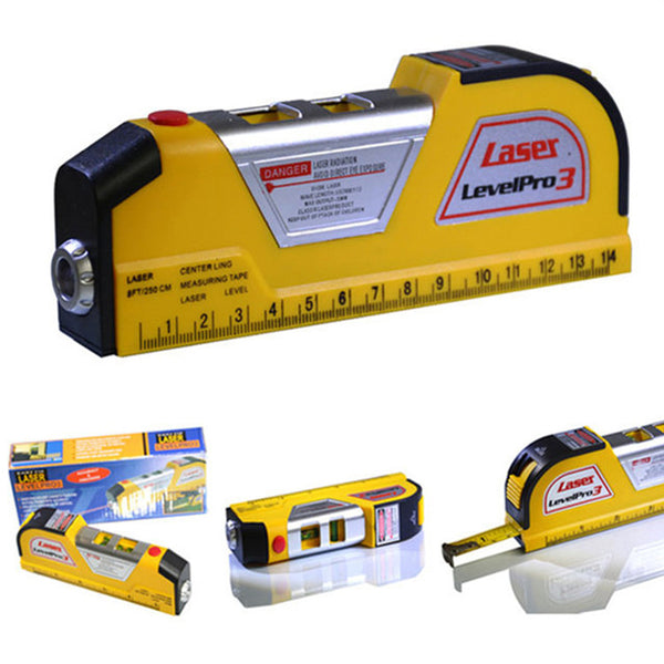 LV-02 Laser Horizon Vertical Measure Tape Horizontal Ruler 4-in-1 Infrared Laser Level Cross Line Laser Measure Tape