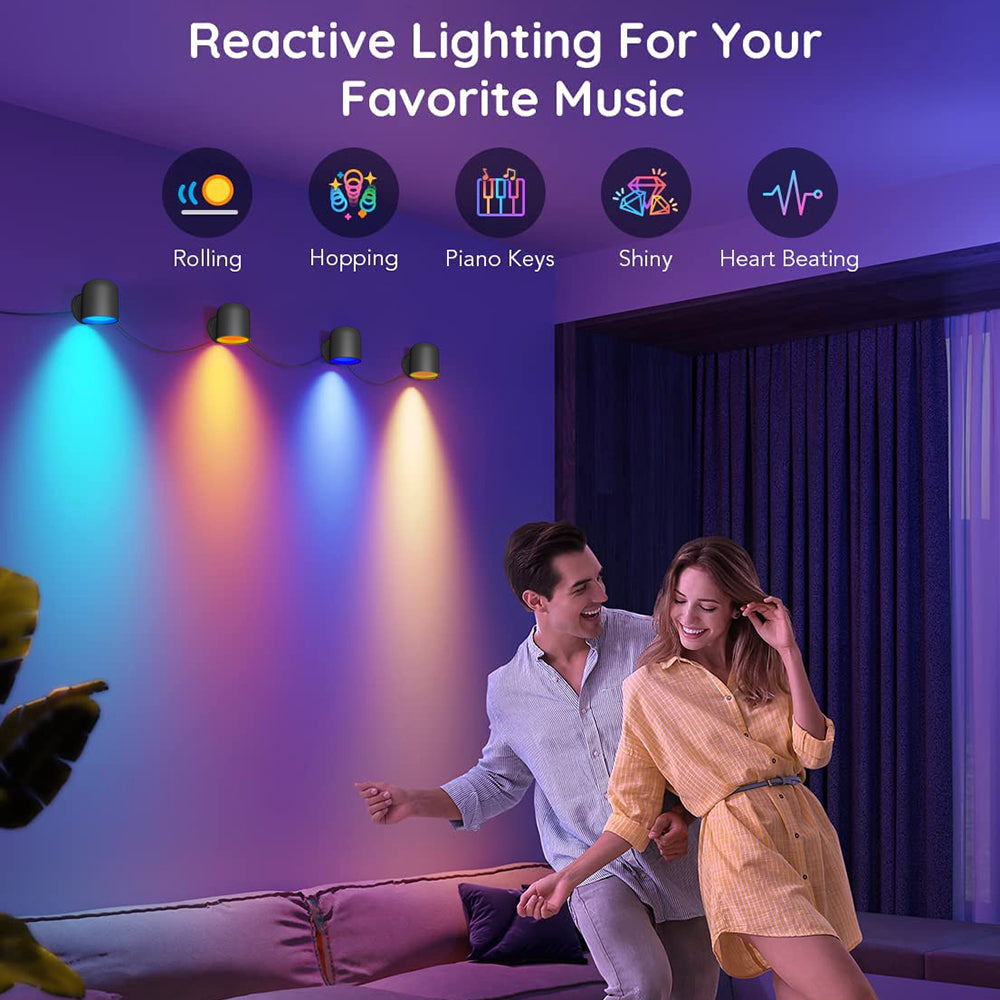 BLX-01 4Pack RGBIC LED Light Smart Wall Sconces Music Sync Home Decor Tuya WiFi Wall Lights Work with Alexa
