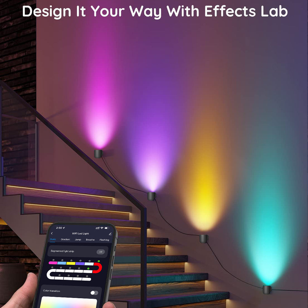 BLX-01 4Pack RGBIC LED Light Smart Wall Sconces Music Sync Home Decor Tuya WiFi Wall Lights Work with Alexa