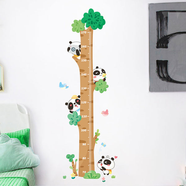 Cartoon Height Growth Chart Wall Sticker Self-Adhesive Height Wall Decal for Bedroom Living Room (No EN71)