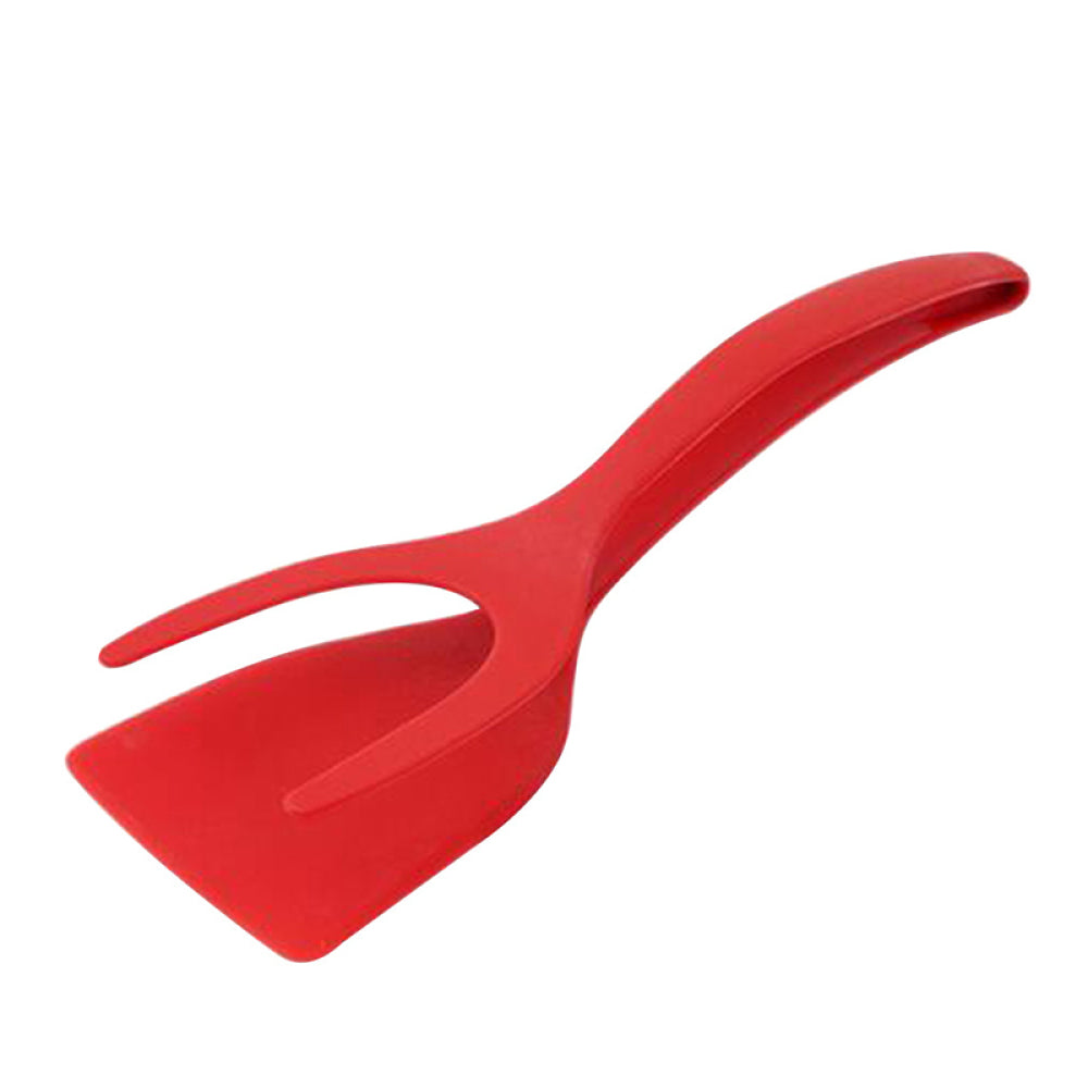 2-in-1 Clip Flip Spatula Fried Egg Steak Tongs Pancake Omelet Clamp Cooking Tongs Kitchen Tool (No FDA, BPA-free)