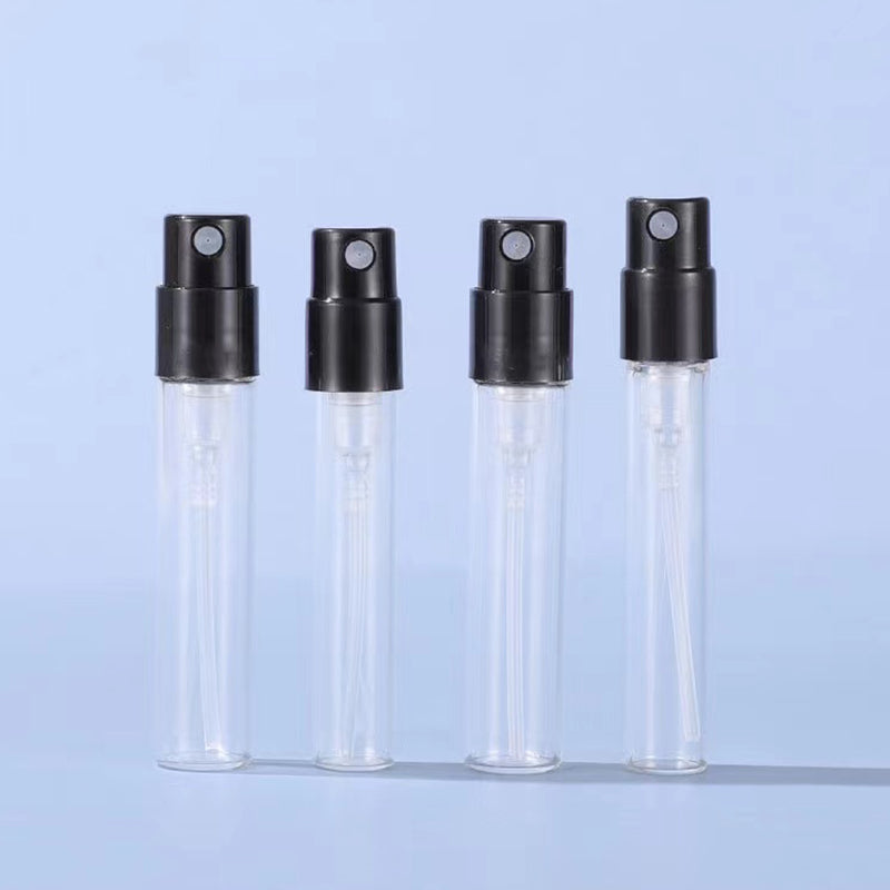 100Pcs 1ml Travel Transparent Glass Perfume Refillable Bottle Mini Portable Spray Bottle