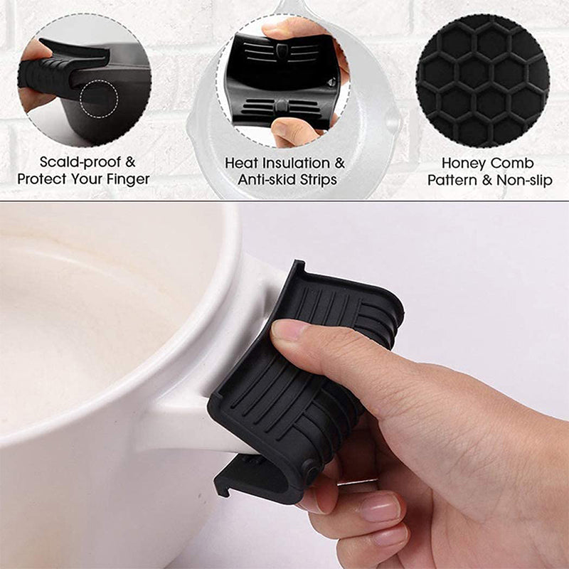 2 Pot Handle Cover + 1 Pair Assist Handle Cover Silicone Heat Insulation Pot Handle Covers Set (FDA Certificated, BPA-free)