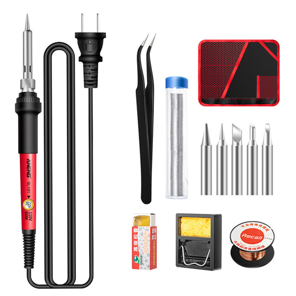 ANENG SL101 12Pcs 60W Electric Soldering Iron Kit with Replaceable Welding Head Electronic Repair Set