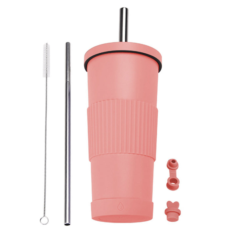 HVT-058 710ml Stainless Steel Travel Mug with Straw and Lid Double Wall Vacuum Insulated Cup (BPA Free, with FDA Certificate)
