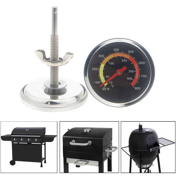Stainless Steel BBQ Grill Thermometer Guage Barbecue Oven Temperature Meter Measurement Tool
