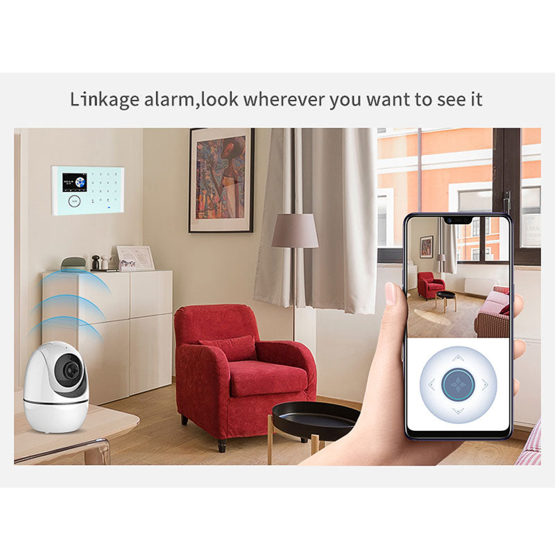 CS118 WiFi GSM Home Anti-theft Intruder Smart Alarm System 1 Door Magnetic Sensor 2 Remote Controls Touch Screen Host Tuya APP Voice Control Security System