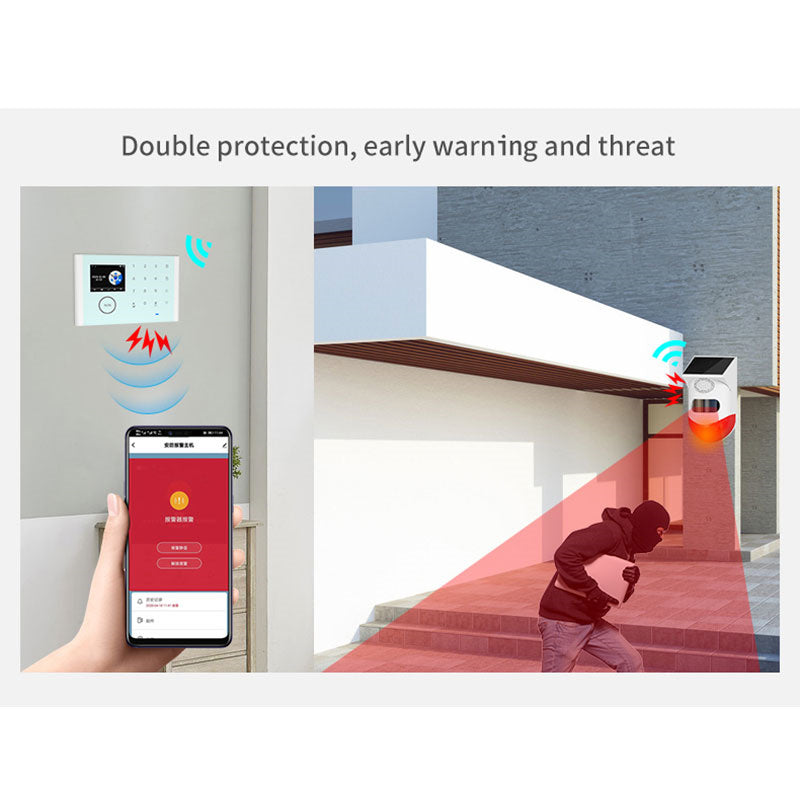 CS118 WiFi GSM Home Anti-theft Intruder Smart Alarm System 1 Door Magnetic Sensor 2 Remote Controls Touch Screen Host Tuya APP Voice Control Security System