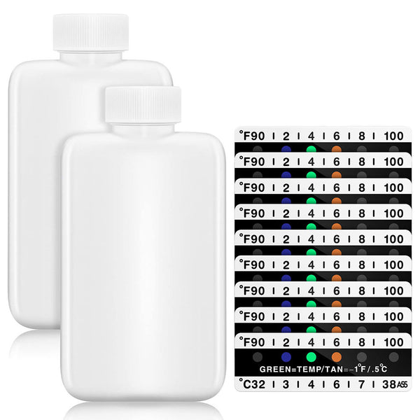 H01233 12Pcs / Set Urine Test Kit Portable Temperature Test Strip with Empty Bottles for Urine Testing
