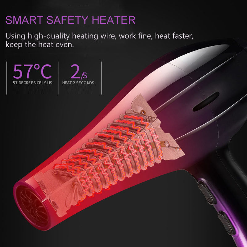 Home Dormitory High Power Hair Dryer Styling Tool Blow Dryer Hot / Cold Wind Negative Ions Hairdryer