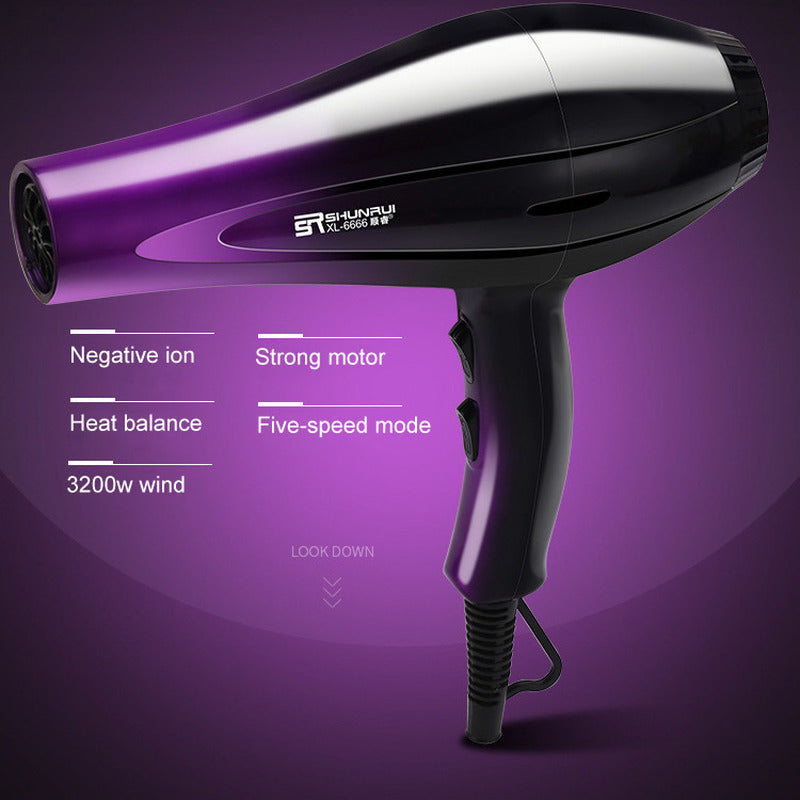 Home Dormitory High Power Hair Dryer Styling Tool Blow Dryer Hot / Cold Wind Negative Ions Hairdryer