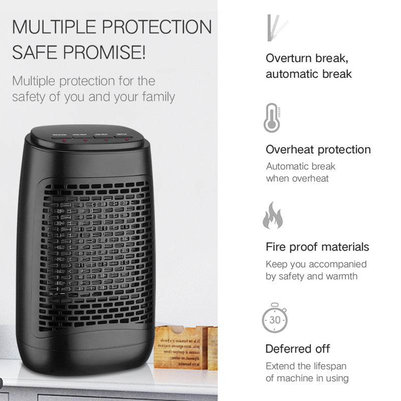 YND-1200S Home PTC Ceramics Heating Fan Air Warmer Winter Desktop Warm Wind Electric Heater