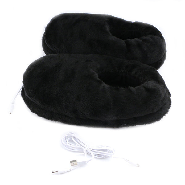 Size 36-46 USB Electric Heated Slippers Winter Thicken Feet Warmer Plush Shoes Foot Heater