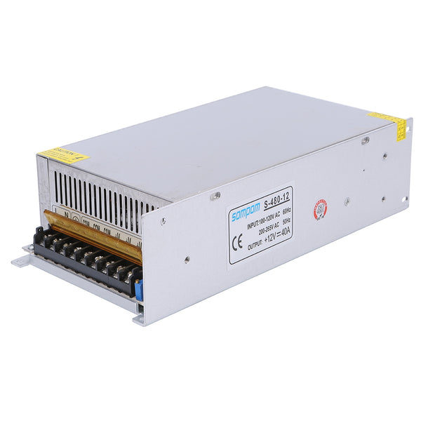 SOMPOM S-480-12 12V 40A 480W LED Strip Driver Power Supply Voltage Transformer Power Switch