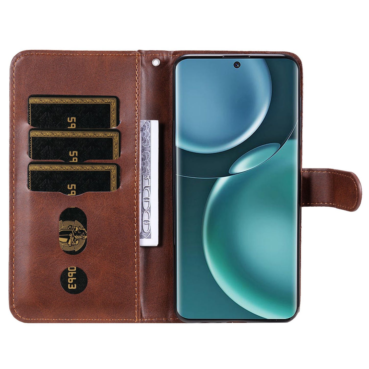 For Honor Magic4 5G/Magic4 Pro 5G Anti-fall PU Leather Wallet Folio Flip Case Zipper Pocket Stand Shockproof Protective Cover