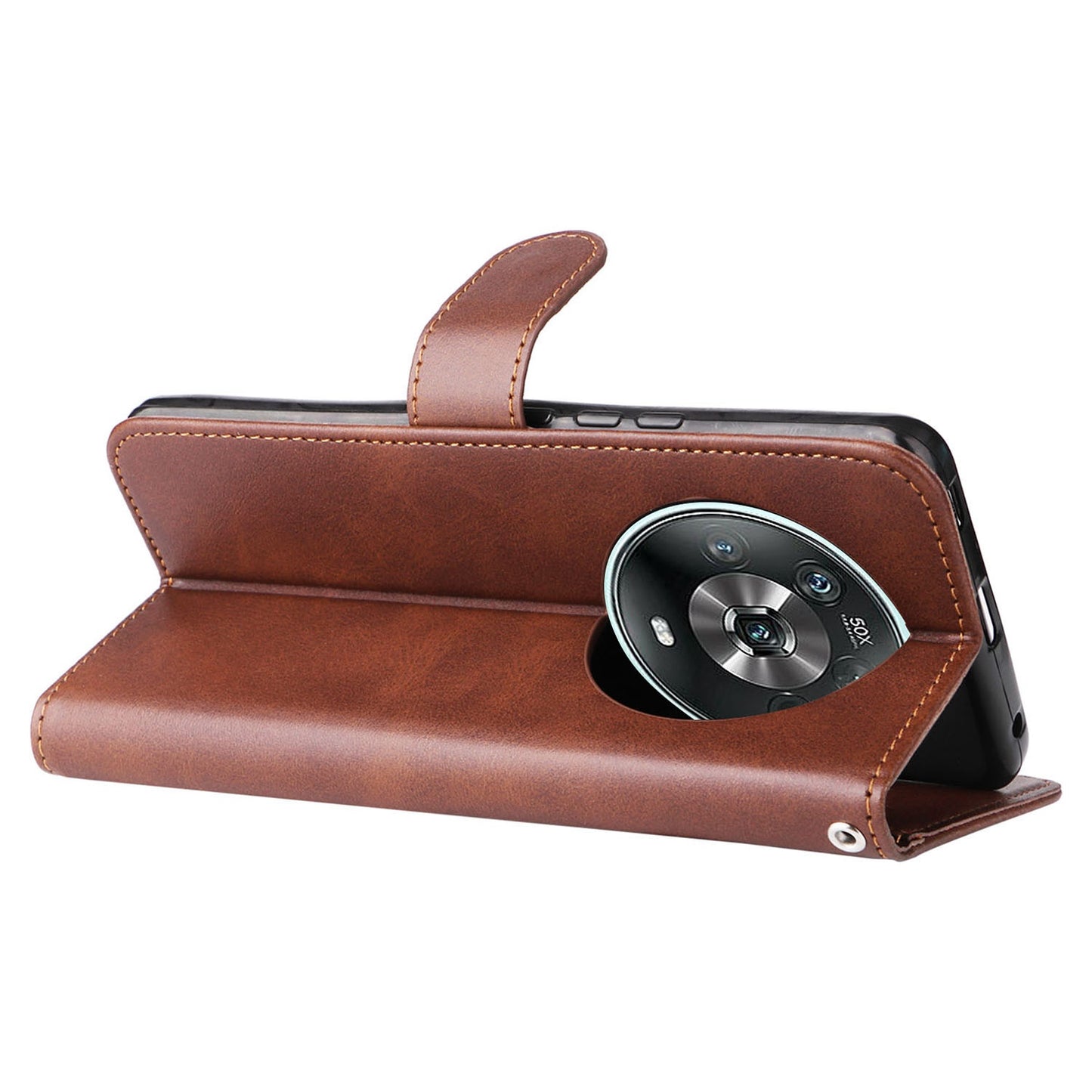 For Honor Magic4 5G/Magic4 Pro 5G Anti-fall PU Leather Wallet Folio Flip Case Zipper Pocket Stand Shockproof Protective Cover