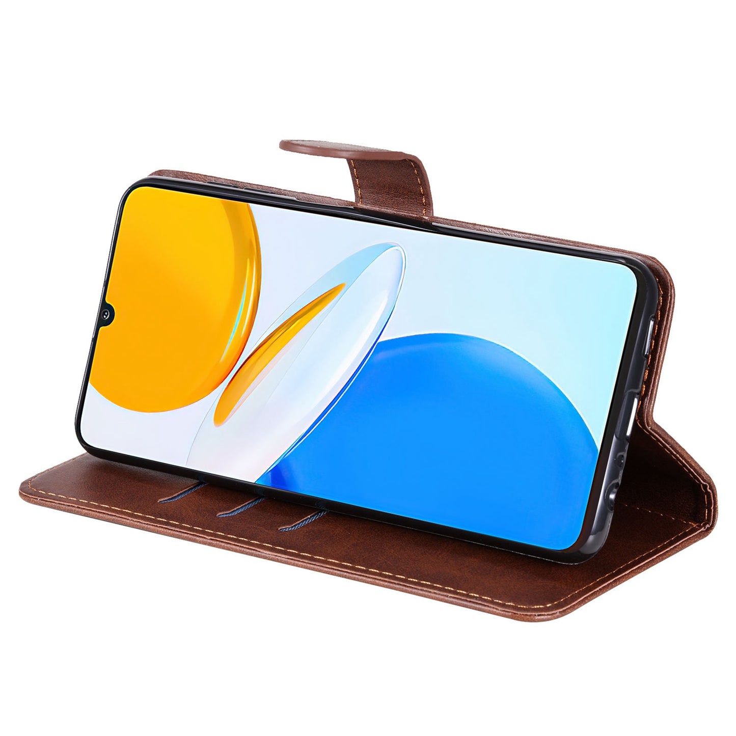 For Honor X7/Play 30 Plus 5G Wallet Phone Case PU Leather Zipper Pocket Flip Stand Design Magnetic Closure Cover